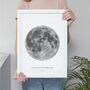 Personalised Black And White Moon Art Print, thumbnail 4 of 8