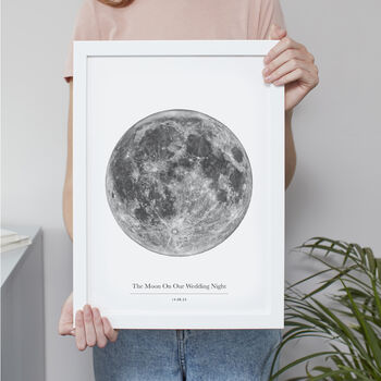 Personalised Black And White Moon Art Print, 4 of 8