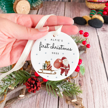 Personalised First Christmas Ceramic Ornament, 2 of 7