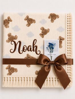 Personalised Baby Blanket 120x100cm 100% Cotton Muslin Newborn, 6 of 12