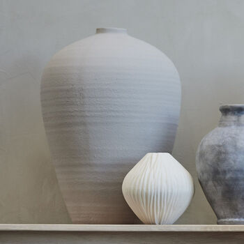 Catia Large Handmade Grey Stoneware Terracotta Pot Vase, 2 of 4