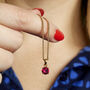 Gold Plated July Ruby Birthstone Necklace, thumbnail 1 of 6