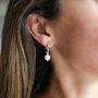 Manhattan Gold Plated Or Silver Pearl Hoops, thumbnail 6 of 7
