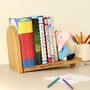 Personalised Solid Oak Freestanding Bookend Shelf, thumbnail 5 of 9