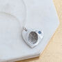 Silver Fingerprint Impression Heart Pendant With Birthstone, thumbnail 1 of 7