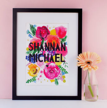 Personalised Family Watercolour Florals Papercut Print, 2 of 12