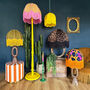 Trixie Vintage Fringed Dome Lampshade In Leopardess Velvet, thumbnail 3 of 4