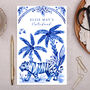 Personalised Notebook With Blue Oriental Tiger, thumbnail 1 of 4