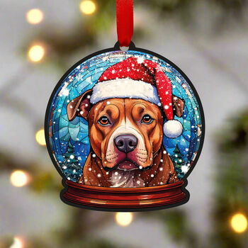 Staffordshire Bull Terrier Dog Tree Decoration, 2 of 7