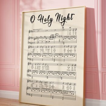 Vintage Music Sheet Poster O Holy Night Carol Lyrics, 6 of 8