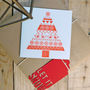 Handmade Letterpress Snow Tree Card Pack, thumbnail 2 of 2