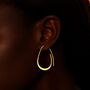 Curl Gold Plated Sterling Silver Hoop Earrings, thumbnail 2 of 5