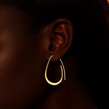 Curl Gold Plated Sterling Silver Hoop Earrings, 2 of 5