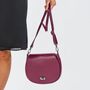 Burgundy Soft Leather Small Saddlebag Handbag, thumbnail 5 of 11