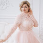 Long Sleeved Lace Bridal Top | Blush Wedding Dress Topper, thumbnail 7 of 12