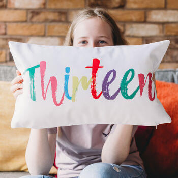 13 Th Birthday Rainbow Cushion, 2 of 4