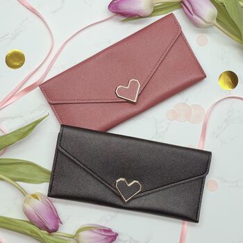 Heart Clasp Long Purse – Pink Or Black Purse Gift For Her, Perfect For Valentine’s And Mother’s Day, 10 of 11