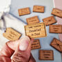 Wooden Personalised Anniversary Love Letter Tokens, thumbnail 1 of 6