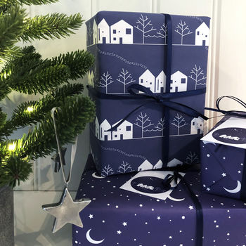 Winter Scene Christmas Wrapping Paper Set, 6 of 6