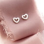 Milestone Birthday Gift For Her Sterling Silver Heart Stud Earrings And Keepsake Poem, thumbnail 3 of 6