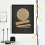 Abstract Geometric Gold Lines Print Three, thumbnail 1 of 4