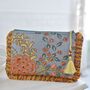Coral Exotic Bouquet Quilted Make Up Bag, thumbnail 1 of 4