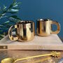 Set Of Two Shiny Gold Mugs, thumbnail 1 of 2
