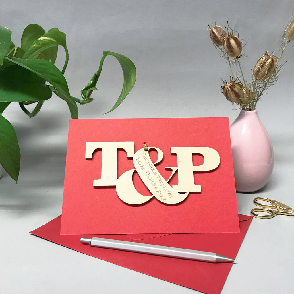 Personalised Valentines Entwined Letters Card By Hickory Dickory