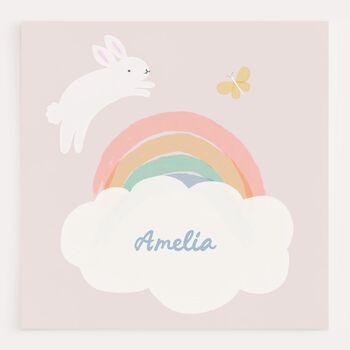 Personalised Name Chasing Butterflies Nursery Print, 3 of 3