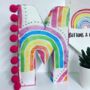 Rainbow Fabric Pompom Trim Letter, thumbnail 1 of 11