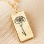 Personalised Birth Flower Tiny Tag Pendant Necklace, thumbnail 8 of 11