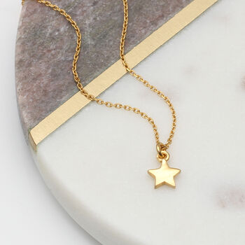 18ct Gold Plated Tiny Star Necklace, 3 of 7