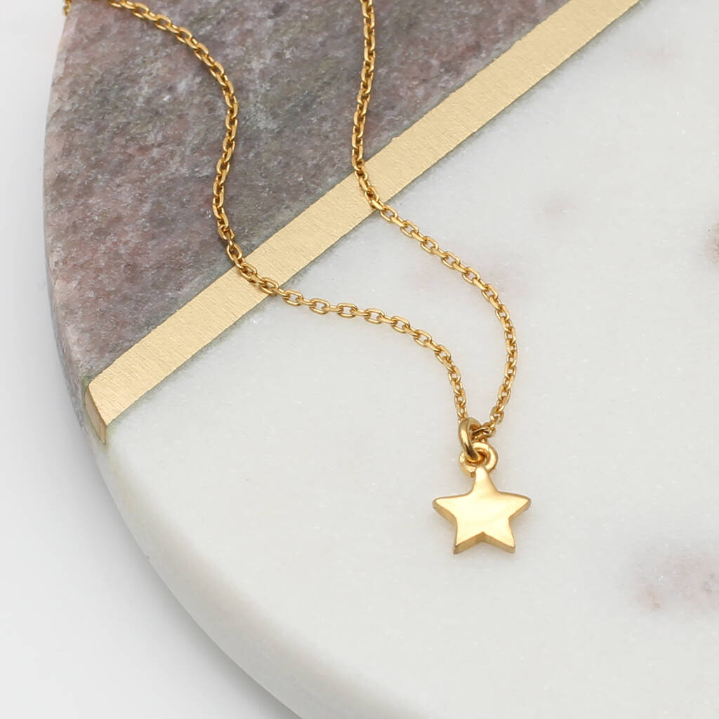 18ct Gold Plated Tiny Star Necklace By Hurleyburley ...