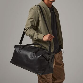 Men’s Personalised Black Weekender Bag, 2 of 9