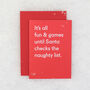 'It's All Fun And Games' Funny Christmas Card, thumbnail 2 of 6