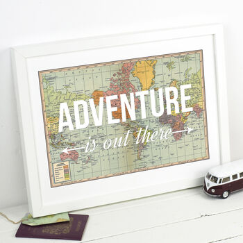'Adventure Is Out There' World Map Poster, 2 of 4