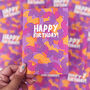 Colourful 'Happy Birthday' Purple Pattern Card, thumbnail 2 of 6