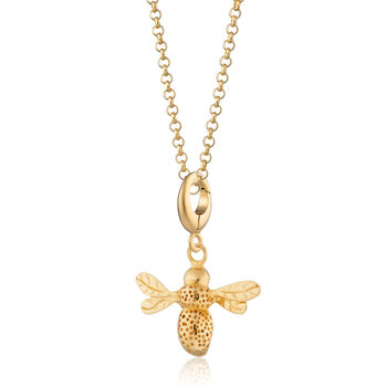 18ct Gold Bee Charm Necklace, 2 of 6