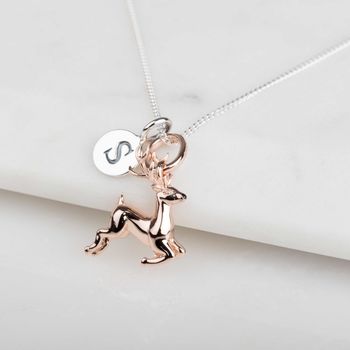 Personalised Sterling Silver Leaping Deer Necklace, 3 of 5