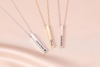 Personalised Graduation Milestone 3D Bar Necklace, 7 of 10