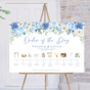 Wedding Order Of The Day Blue And White Flower, thumbnail 1 of 10