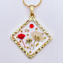 Real Flowers Diamond Pendant Necklace Small Hand Made, thumbnail 1 of 8