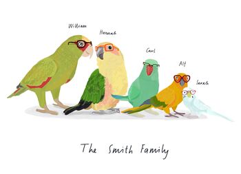 Personalised Parrot Family Print, 2 of 2