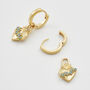 Gold Sacred Heart Huggie Earrings, thumbnail 4 of 9