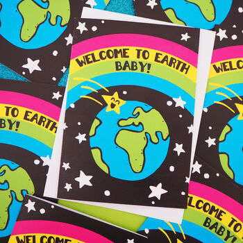 Welcome To Earth New Baby Card, 3 of 7