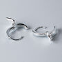 Sterling Silver Heart Dangle Huggie Hoop Earrings, thumbnail 5 of 6