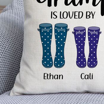 Personalised Welly Relative Loved By Cushion, 5 of 5