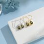 Sterling Silver Olive Green Cz Droplet Drop Earrings, thumbnail 5 of 12