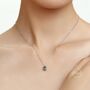 Sterling Silver Oval Cz Pendant Necklace, thumbnail 10 of 12
