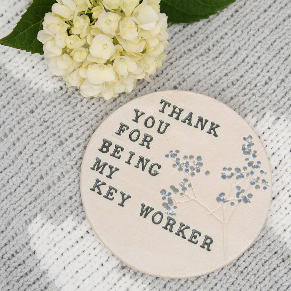 Key Worker Thank You Ceramic Coaster, 1 of 6